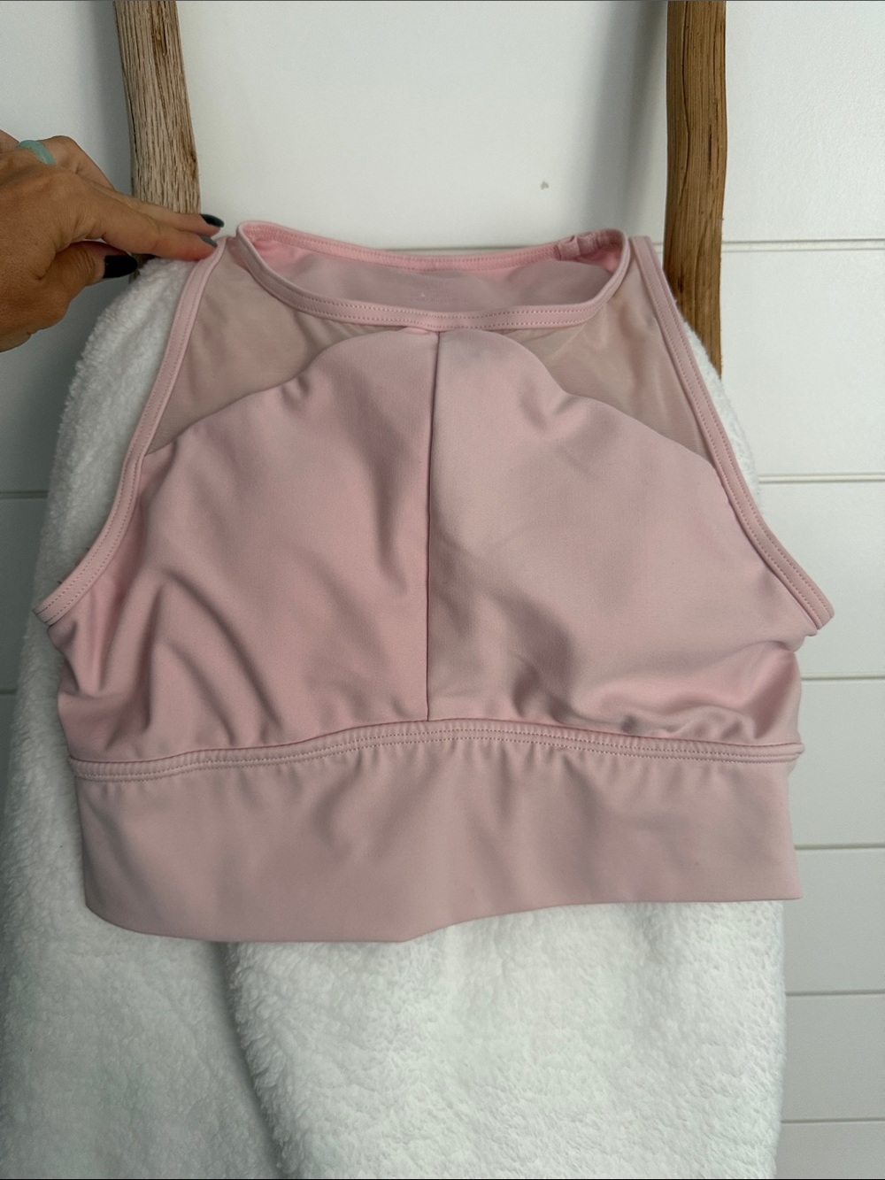 Women's High Neck Pink Sports Bra